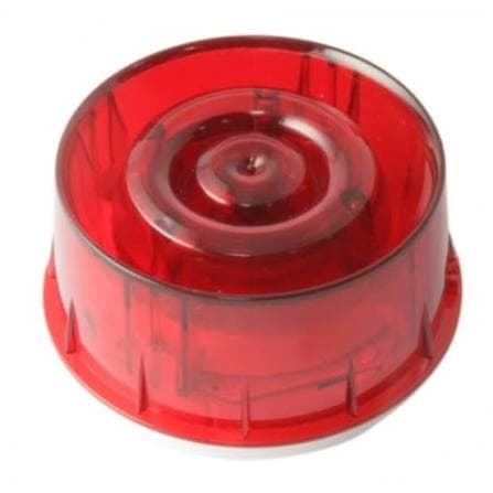 Addressable wall sounder strobe with loop isolation; red flash, pure white body.