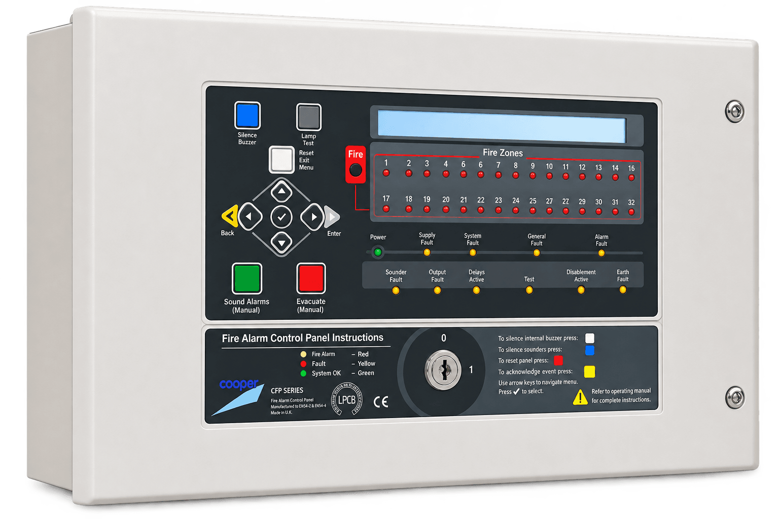 XFP Networkable two loop 32 zone panel