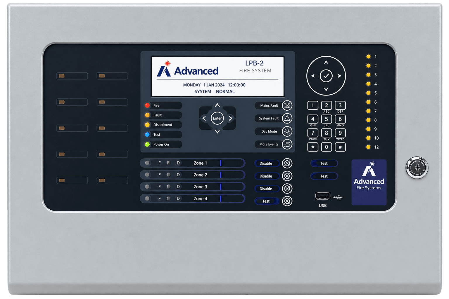 Advanced MX-5201A 1-2 Loop MxPro5 Fire Control Panel - 1 Loop Card - Medium (Core Protocol)