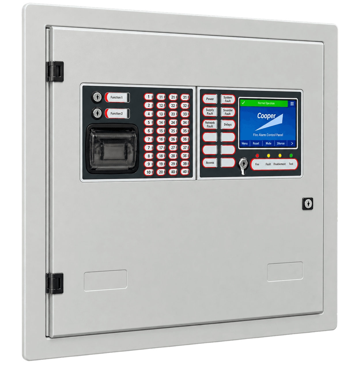 ZFP 2 loop Panel with 40 zone LEDS (Z47), PSU rated at 5 Amps