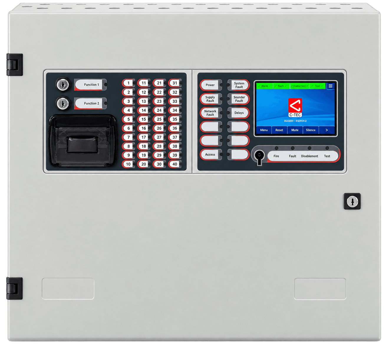 ZFP 1 loop Panel with 40 zone LEDS (Z47), PSU rated at 5 Amps