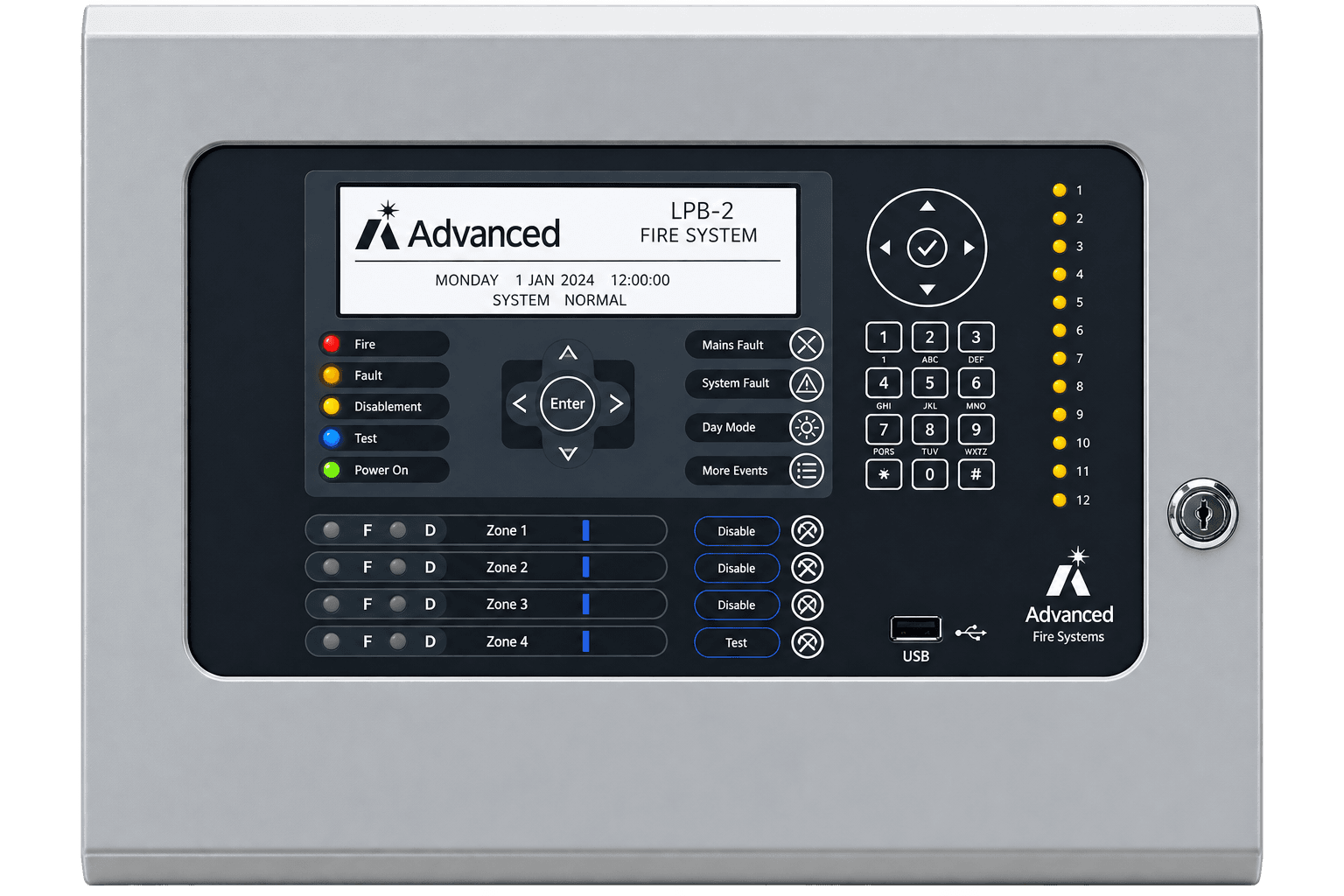 Advanced 1 Loop MxPro5 Fire Control Panel MX-5101N (Nittan Evolution Protocol)